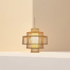The multi-layered bamboo chandelier in the living room, dining room and bedroom features a simple, modern and light luxury Nordic style details Picture